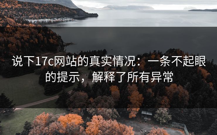说下17c网站的真实情况：一条不起眼的提示，解释了所有异常