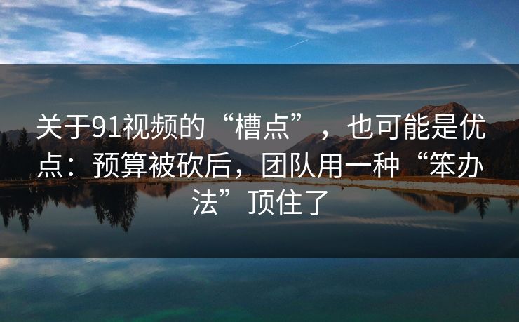 关于91视频的“槽点”，也可能是优点：预算被砍后，团队用一种“笨办法”顶住了  第1张