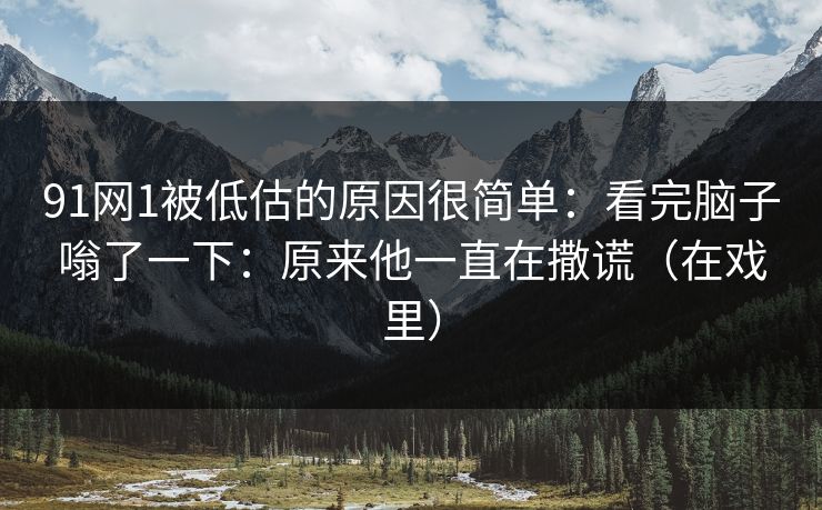 91网1被低估的原因很简单：看完脑子嗡了一下：原来他一直在撒谎（在戏里）