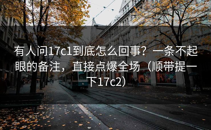 有人问17c1到底怎么回事?一条不起眼的备注,直接点爆全场(顺带提一下17c2)