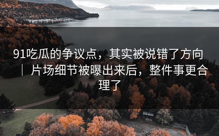 91吃瓜的争议点,其实被说错了方向 | 片场细节被曝出来后,整件事更合理了